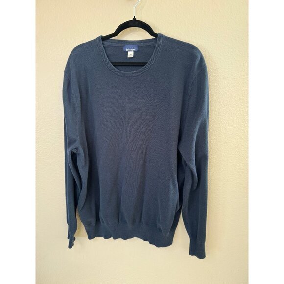 Basic Edition Men's Sweater Size XXL Blue Long Sleeve Sweater oversized pullover - Picture 2 of 7